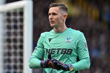 Crystal Palace 'dan Dean Henderson Premier League maçı sırasında Everton, 28 Eylül 2024' te Goodison Park, Liverpool 'da Crystal Palace' a karşı.