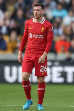 Liverpool 'dan Andrew Robertson Premier League maçı sırasında Wolverhampton Wanderers Liverpool' a karşı Molineux, Wolverhampton, Birleşik Krallık, 28 Eylül 2024