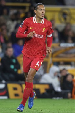 Virgil van Dijk of Liverpool during the Premier League match Wolverhampton Wanderers vs Liverpool at Molineux, Wolverhampton, United Kingdom, 28th September 2024 clipart