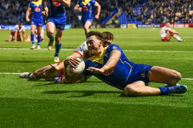 Warrington Wolves 'tan Matty Ashton, 28 Eylül 2024' te Birleşik Krallık Halliwell Jones Stadyumu, Warrington 'da oynanan Betfred Süper Lig eleme maçı eleme maçında sahaya çıkıyor.