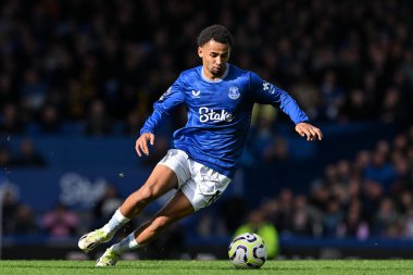 Everton 'dan Iliman Ndiaye, 28 Eylül 2024 tarihinde İngiltere, Liverpool' daki Goodison Park 'ta oynanan Premier League maçında Everton, Crystal Palace' a karşı.