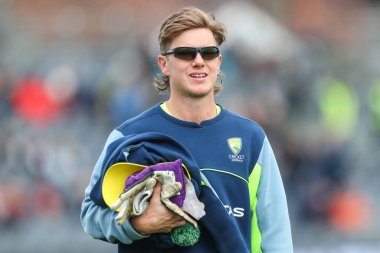 Avustralya 'dan Adam Zampa, 5. Metro Bank One Day International karşılaşması öncesinde Bristol, İngiltere' deki Unique Stadyumu 'nda oynanan karşılaşma sırasında, 29 Eylül 2024