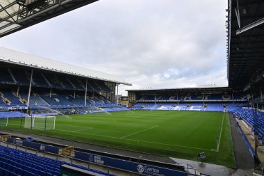 Goodison Park 'ın, 28 Eylül 2024' te İngiltere 'nin Liverpool şehrindeki Goodison Park' ta oynanan Everton-Crystal Palace Premier League maçı öncesinde genel bir görüntüsü.