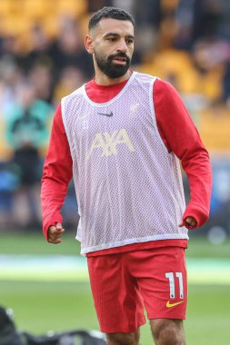 Liverpool 'dan Muhammed Salah Premier Lig maçında ısınma turunda Wolverhampton Wanderers Liverpool' a karşı Molineux, Wolverhampton, Birleşik Krallık, 28 Eylül 2024