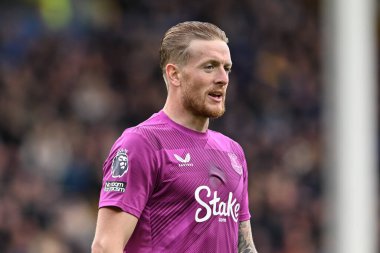 Everton 'dan Jordan Pickford Premier League maçı sırasında Everton, 28 Eylül 2024' te Goodison Park, Liverpool 'da Crystal Palace' a karşı.