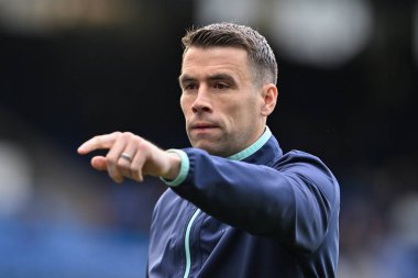 Everton 'dan Samus Coleman Premier Lig maçı öncesinde 28 Eylül 2024' te İngiltere 'nin Liverpool kentinde Goodison Park' ta Everton, Crystal Palace 'a karşı.