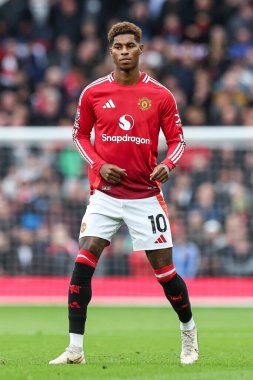 Manchester United ile Tottenham Hotspur arasında oynanan Premier League maçında Manchester United 'dan Marcus Rashford, Old Trafford, Manchester, İngiltere, 29 Eylül 202