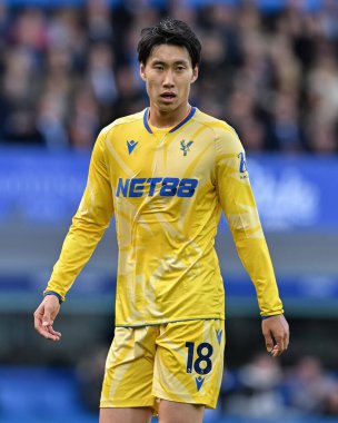 Kristal Saray 'dan Daichi Kamada Premier Lig maçı sırasında 28 Eylül 2024' te İngiltere, Liverpool 'daki Goodison Park' ta Everton, Crystal Palace 'a karşı.