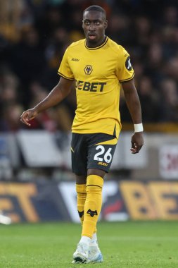 Wolverhampton Wanderers 'dan Carlos Forbs Premier League maçı sırasında Wolverhampton Wanderers, Molineux, Wolverhampton' da Liverpool 'a karşı, 28 Eylül 2024