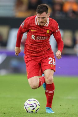 Liverpool 'dan Andrew Robertson Premier League maçı sırasında Wolverhampton Wanderers Liverpool' a karşı Molineux, Wolverhampton, Birleşik Krallık, 28 Eylül 2024