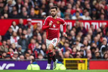 Manchester United 'ın Tottenham Hotspur' a karşı oynadığı Premier League maçında Bruno Fernandes, Old Trafford, Manchester, Birleşik Krallık 'ta 29 Eylül 2024