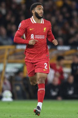 Liverpool 'dan Joe Gomez Premier League maçı sırasında Wolverhampton Wanderers Liverpool' a karşı Molineux, Wolverhampton, Birleşik Krallık 'ta 28 Eylül 2024