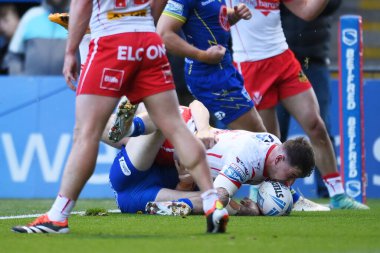 St. Helens takımından Mark Percival, 28 Eylül 2024 'te Halliwell Jones Stadyumu, Warrington, Birleşik Krallık' ta oynanan Betfred Süper Lig eleme maçında takımının ikinci denemesini yaptı.
