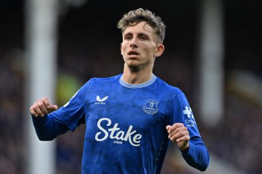 Everton 'dan Jesper Lindstrm Premier League maçı sırasında Everton, 28 Eylül 2024' te Goodison Park 'ta Crystal Palace' a karşı.