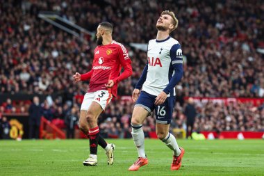 Tottenham Hotspur takımından Timo Werner, Manchester United ile Tottenham Hotspur maçında 29 Eylül 2024 'te Old Trafford, Manchester, İngiltere' de oynanan karşılaşmada kaçırdığı golün ardından tepki gösterdi.