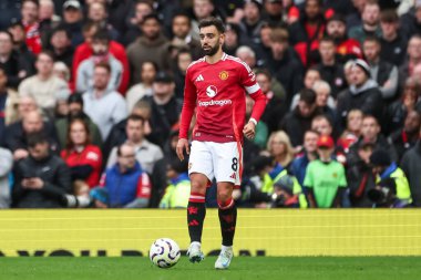 Manchester United 'ın Tottenham Hotspur' a karşı oynadığı Premier League maçında Bruno Fernandes, Old Trafford, Manchester, Birleşik Krallık 'ta 29 Eylül 2024