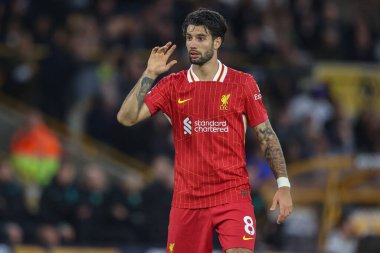 Liverpool 'dan Dominik Szoboszlai Premier League maçı sırasında Wolverhampton Wanderers Liverpool' a karşı Molineux, Wolverhampton, Birleşik Krallık, 28 Eylül 2024