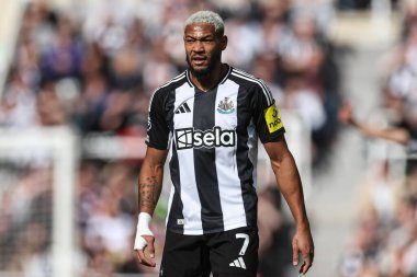 Newcastle United 'dan Joelinton Premier League maçı sırasında Newcastle United, Manchester City' ye karşı St. James 's Park, Newcastle, İngiltere, 28 Eylül 2024