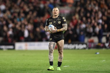 Betfred Süper Lig eleme maçında Leoparlar 'dan Josh Charnley Salford Halk Stadyumu' nda Salford Red Devils - Leigh Leopards maçı sırasında 27 Eylül 2024