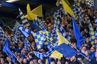 Everton taraftarları Premier Lig maçı öncesinde 28 Eylül 2024 'te İngiltere, Liverpool' daki Goodison Park 'ta Everton ve Crystal Palace maçını seslendirdiler.