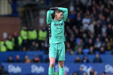 Crystal Palace 'dan Dean Henderson, 28 Eylül 2024' te İngiltere 'nin Liverpool kenti Goodison Park' ta oynanan Premier League maçı sırasında tepki gösterdi.
