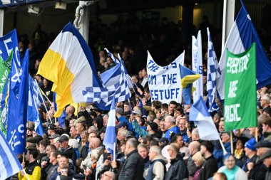 Everton taraftarları Premier Lig maçı öncesinde 28 Eylül 2024 'te İngiltere, Liverpool' daki Goodison Park 'ta Everton ve Crystal Palace maçını seslendirdiler.