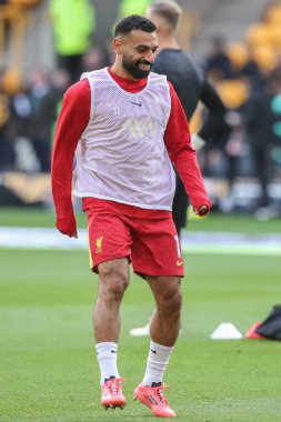 Liverpool 'dan Muhammed Salah Premier Lig maçında ısınma turunda Wolverhampton Wanderers Liverpool' a karşı Molineux, Wolverhampton, Birleşik Krallık, 28 Eylül 2024
