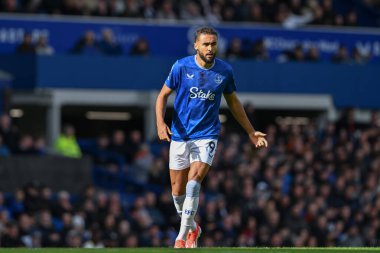 Everton 'dan Dominic Calvert-Lewin Premier Lig maçı sırasında 28 Eylül 2024' te Goodison Park, Liverpool 'da Everton ve Crystal Palace karşı karşıya geldi.