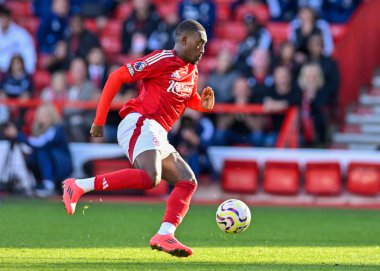 Callum HUDSON-ODOI of Nottingham Forrest attacking with the ball during the Premier League match Nottingham Forest vs Fulham at City Ground, Nottingham, United Kingdom, 28th September 2024 clipart