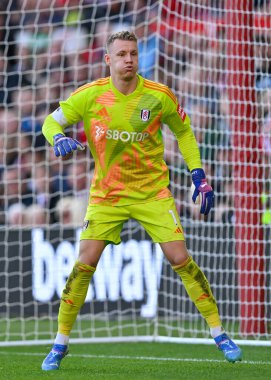 Bernd LENO Fulham FC kalecisi 28 Eylül 2024 'te Nottingham Forest Fulham' a karşı oynanan Premier League maçında golünü savundu.