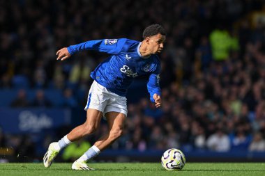 Everton 'dan Iliman Ndiaye, 28 Eylül 2024 tarihinde İngiltere, Liverpool' daki Goodison Park 'ta oynanan Premier League maçında Everton, Crystal Palace' a karşı.