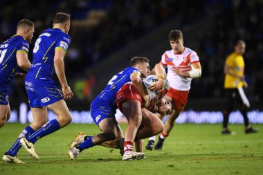 St. Helens takımından Tommy Makinson, 28 Eylül 2024 'te Halliwell Jones Stadyumu' nda oynanan Betfred Süper Lig eleme maçında elendi.