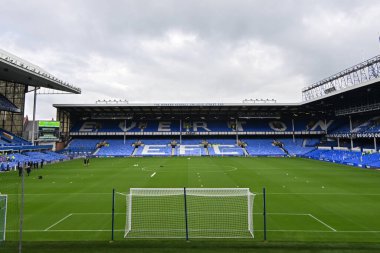 Goodison Park 'ın, 28 Eylül 2024' te İngiltere 'nin Liverpool şehrindeki Goodison Park' ta oynanan Everton-Crystal Palace Premier League maçı öncesinde genel bir görüntüsü.