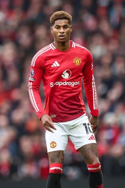 Manchester United ile Tottenham Hotspur arasında oynanan Premier League maçında Manchester United 'dan Marcus Rashford, Old Trafford, Manchester, İngiltere, 29 Eylül 202