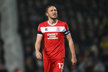 Middlesbrough takımından Luke Ayling, West Bromwich Albion 'a karşı The Hawthorns, West Bromwich, Birleşik Krallık' ta 1 Ekim 2024 'te oynanan maçta