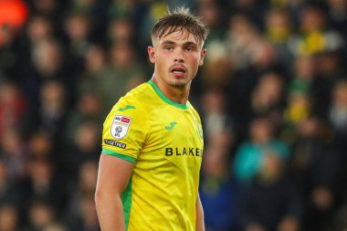 Callum Doyle of Norwich City looks on during the Sky Bet Championship match Norwich City vs Leeds United at Carrow Road, Norwich, United Kingdom, 1st October 2024 clipart