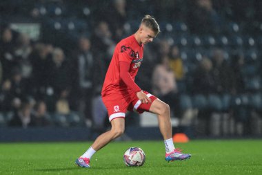 Middlesbrough 'dan Marcus Forss, West Bromwich Albion' a karşı Middlesbrough 'un 1 Ekim 2024' te oynadığı The Hawthorns, West Bromwich, Birleşik Krallık Gökyüzü İddia Şampiyonası karşılaşması öncesinde ısınıyor.