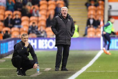 Blackpool 'un baş antrenörü Steve Bruce, 1 Ekim 2024' te Bloomfield Road, Blackpool 'da oynanan Blackpool Lincoln City maçında oyuncularına bağırıyor.