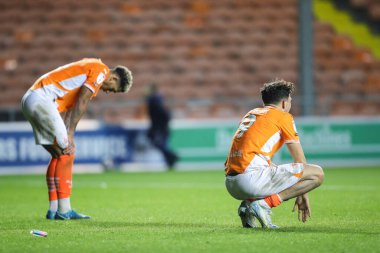 Blackpool 'dan Kyle Joseph, 1 Ekim 2024' te Bloomfield Road, Blackpool 'da oynanan Blackpool Lincoln City maçında tam zamanlı tepki gösterdi.