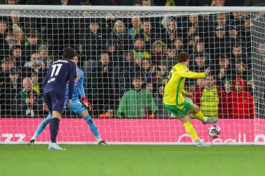 Norwich City 'den Josh Sargent, 1 Ekim 2024' te Norwich City, Norwich Road, İngiltere 'de oynanan Norwich City - Leeds United maçında 1-0 berabere kalma cezası aldı.