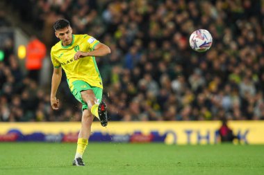 Norwich City 'den Marcelino Nunez, Norwich City ile Leeds United arasındaki 1 Ekim 2024' te oynanan Sky Bet Şampiyonası maçında serbest atış yaptı.