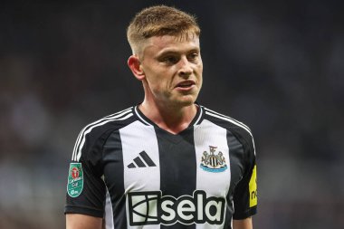 Newcastle United 'dan Harvey Barnes Carabao Kupası 3. Raunt Newcastle United' a karşı St. James 's Park, Newcastle, 1 Ekim 2024' te AFC Wimbledon 'a karşı.