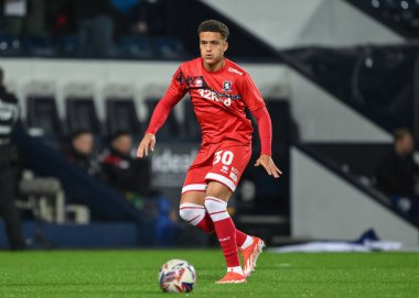 Middlesbrough 'dan Neto Borges, 1 Ekim 2024' te İngiltere 'nin West Bromwich Albion-Middlesbrough maçı öncesinde ısınıyor.