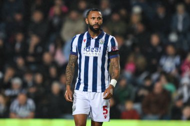 Kyle Bartley of West Bromwich Albion wears a black arm band in tribute to West Bromwich Albion fan Mark Townsend during the Sky Bet Championship match West Bromwich Albion vs Middlesbrough at The Hawthorns, West Bromwich, UK, 1st October 2024 clipart