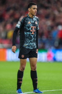 Jamal Musiala of Bayern Munich during the UEFA Champions League League Stage match Aston Villa vs Bayern Munich at Villa Park, Birmingham, United Kingdom, 2nd October 2024 clipart