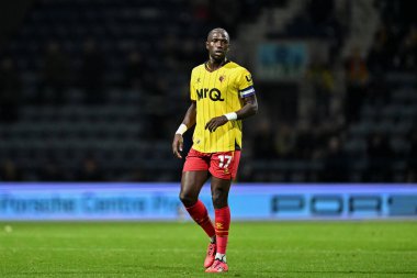 Watford 'dan Moussa Sissoko Sky Bet Şampiyonası' nda Preston North End 'e karşı Watford' a karşı Deepdale, Preston, İngiltere, 2 Ekim 2024