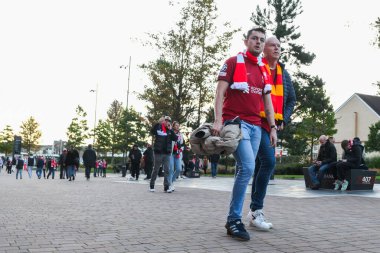 Liverpool taraftarları Anfield 'e UEFA Şampiyonlar Ligi - Lig Stage maçı öncesinde Anfield, Liverpool, İngiltere, 2 Ekim 2024' te geldi.