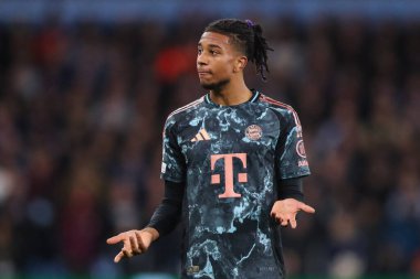 Michael Olise of Bayern Munich reacts during the UEFA Champions League League Stage match Aston Villa vs Bayern Munich at Villa Park, Birmingham, United Kingdom, 2nd October 2024 clipart