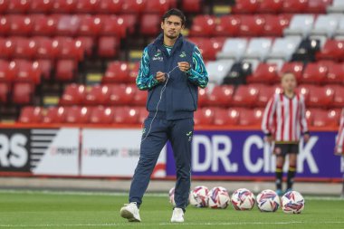 Nathan Tjoe-A-On of Swansea City arrives during the Sky Bet Championship match Sheffield United vs Swansea City at Bramall Lane, Sheffield, United Kingdom, 2nd October 2024 clipart