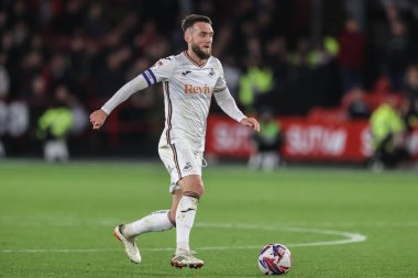 Matt Grimes of Swansea City breaks with the ball during the Sky Bet Championship match Sheffield United vs Swansea City at Bramall Lane, Sheffield, United Kingdom, 2nd October 2024 clipart